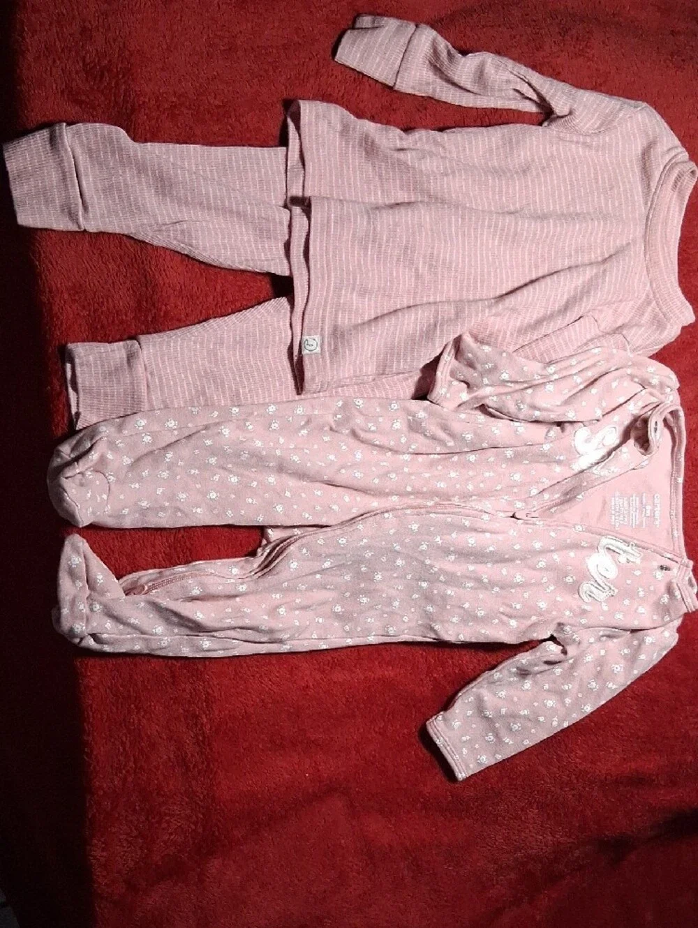 H&M,Carters,LP Pink and Red Kids Pajama Set with Hearts and Floral Prints